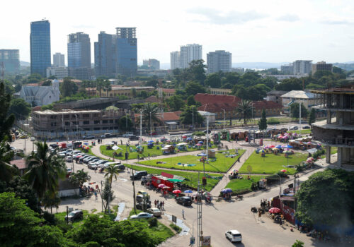 A view shows buildings behind a street of the Gombe area, ahead of the announcement of provisional results of the December presidential election, in Kinshasa, Democratic Republic of Congo December 30, 2023.